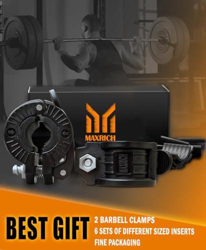 Barbell Clamps 1 Inch - 2 PCS Adjustable Barbell Clips Quick Release Locking Weight Clips Olympic Barbell Collars (Black 0.98-1.18inch) - color: Black 0.98-1.18inch