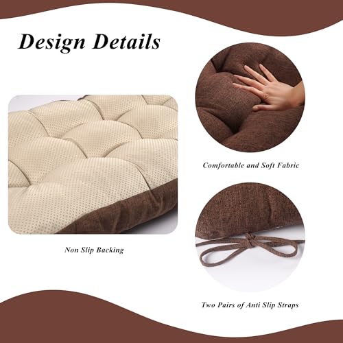 Indoor Bench Cushion for Indoor Furniture 48"x19" Coffee 1 Pc | Thick, Stay in Place, Textured Fabric, for Entryway Window Shoe Storage and Kitchen Bench, Comfort Sitting, Upgrade Decor - color: Coffee