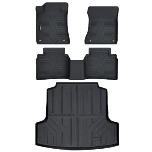 Auxko All Weather Floor Mats Cargo Mat Fit for Nissan Altima 2026 2025 2024 2023 2022 2021 2020 2019 TPE Floor Liner Trunk Mat Altima Accessories All Season Odorless Anti-Slip Black - size: 4) altima|2019-2025|floor+cargo mats