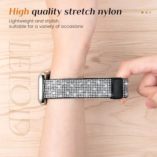 LETOID Stretchy Bands for Apple Watch Band Women Men Adjustable Solo Loop | Skin-Friendly Elastic Nylon Replacement Strap, iWatch Series 11 10 9 8 7 6 5 4 3 2 1 SE Ultra 49 46 45 44 42 41 40 38mm - color: Magnetic Clasp - Midnight Black, size: 38mm/40mm/4