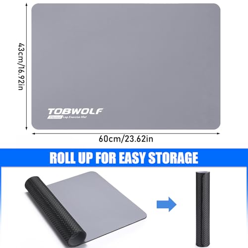 TOBWOLF Non-Slip Workout Mat for Ellipse Leg Exerciser, Ellipse Machine Mat, Exercise Mat for Under Desk Ellipticals, Suitable for Electric Seated Foot Pedal Exerciser, Stability & Floor Protection - color: Gray