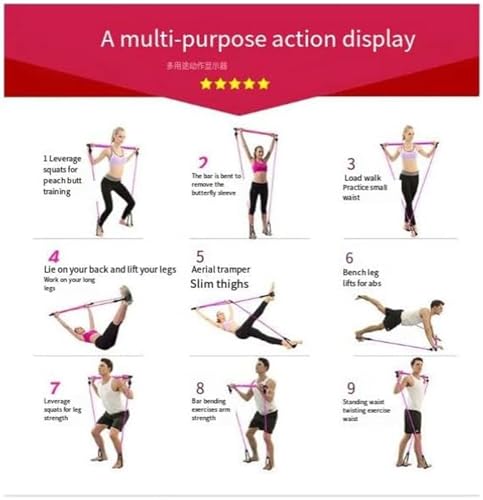 Stretched Fusion Pilates Bar, Pilates Stretched Fusion Bar, Stretchedfusion Multi-functional Pilates Bar, Pilates Stretched Fusion Bar, Multifunctional Pilates Bar Stretched Fusion for Home-Blue - color: Azul