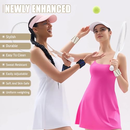 BECOJADDE Ankle Weights for Women Wrist Weights Set of 2 (1 lb/2 lb Each) Adjustable Arm Leg Weight for Womens Men Suitable for Walking Swimming Running Pilates Yoga Gym - color: Milky Apricot, size: 2lb Pair (1lb Each)