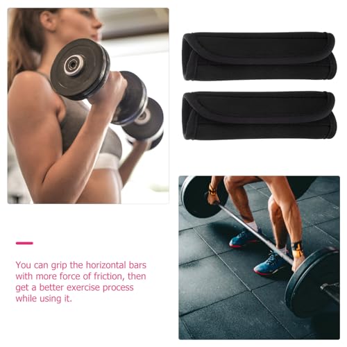 HANABASS 2 Pack Barbell Grips Weightlifting Dumbbell Handles Pad Thick Bar Wrap Cushion for Powerlifting Strength Training Horizontal Bars Cover Anti-slip Grip Support