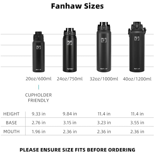 Fanhaw 24 oz Insulated Stainless Steel Water Bottle with Anti-Dust Chug Lid, Leakproof Vacuum Metal Everyday Use Bottle for Kids, Teens & Adults, Back to School Essentials (Olive Green) - color: Olive Green, style: 24 Ounces