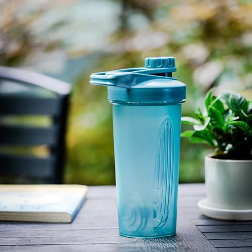 Mr. Pen- Shaker Bottles for Protein Mixes with Twist Cap, 28 oz | Protein Shaker Bottle with Wire Whisk Ball, Shaker Cup, Mixer Bottle - color: Light Blue