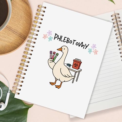 OJMFHEGEE Phlebotomy Phlebotomist Gifts Spiral Notebook 5.5x8.3 in, Funny Goose Phlebotomy Nurse Medical Hardcover Notebook Journal Gifts for Work Study Women - color: Goose Phlebotomy Nurse