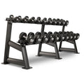 XMARK Dumbbell Weights Sets, 5-50lb and 5-75lb Dumbbell Sets, No Odor, Urethane Dumbbells, Commercial Gym and Home Gym Equipment - color: 01) 5-50lb Round & Classic Rack