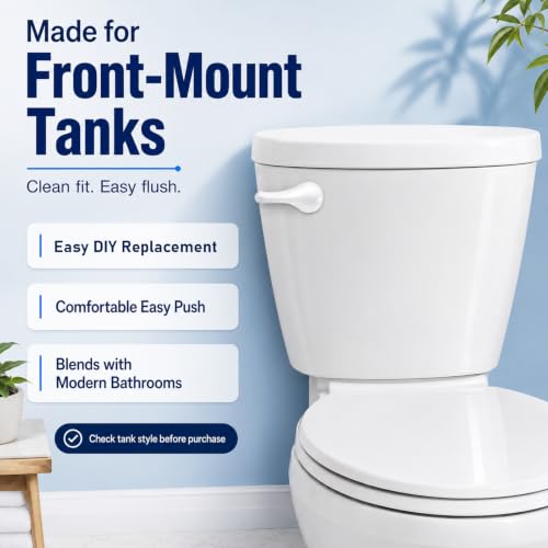 Lydia's Deal Toilet Handle Replacement Kit, Adjustable Front Mount Toilet Tank Flush Lever with Lock Nut, Fits Most Front-Mount Toilets, Easy DIY Install, Toilet Repair Kit (White, Aluminum) - color: White Aluminum