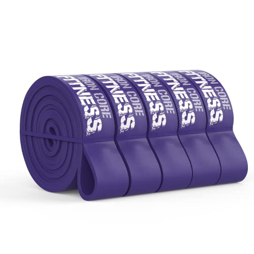 Iron Core Fitness Gym Quality Long Resistance Bands Multi Pack of 5- Loved by Fitness Pros for Group Workouts in Gyms, Boxes, Studios and Bootcamps. Perfect for Pull Ups, Strength Training, Mobility - color: #4 Purple, Large