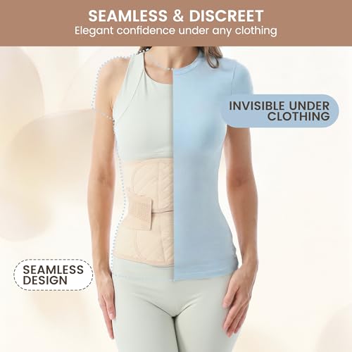 Allaugh Postpartum Belly Band for Women: Abdominal Binder Post Surgery, C Section Waist Trainer for Wife, Hysterectomy Belly Band for Secure Abdominal Support, Healing Recovery Compression,Large,Beige - color: Beige, size: Large