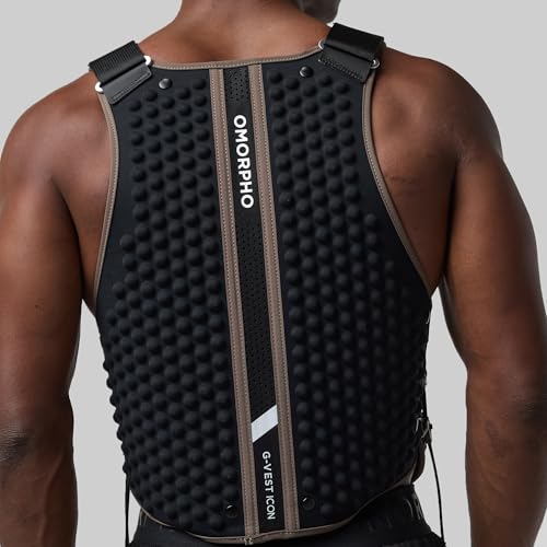 OMORPHO Men’s 20 lb G-Vest Icon Bundle adjusts from 10 lb to 20 lb with included G-Pack weight panels. Low-profile, fully adjustable comfort fit for walking, hiking, running, and training. - color: Luxe
