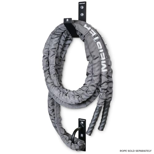 Meister XSteel Battle Rope Wall Mount Kit w/Anchor & Storage Hook - Matte Black | Commercial-grade steel wall anchor & storage hook for conditioning ropes, fits all battle ropes from 1.0" to 2.5"