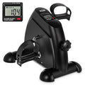 Mini Exercise Bike, AGM Under Desk Bike Pedal Exerciser Foot Cycle Arm & Leg Pedal Exerciser with LCD Screen Displays - color: Black