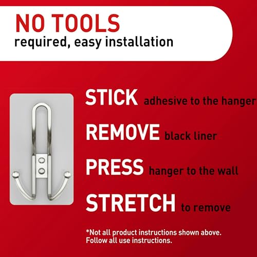 Command X-Large Satin Nickel Triple Hook, 2 Hooks, 6 Strips, Damage-Free Hanging with Adhesive Strips, No Tools Wall Hook for Hanging Decorations in Living Spaces - style: 2-Pack