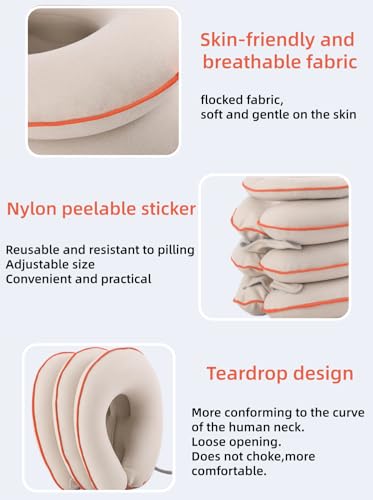Neck Stretcher with Neck Brace,Adjustable Cervical Traction Device,Inflatable Cervical Traction Device for Neck,Portable and Compressible,Suitable for Office,Travel and Home Use - color: Grey