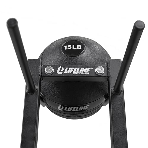 Lifeline Slam Ball Rack – Vertical 8-Tier Storage for Slam Balls and Medicine Balls, Black Powder-Coated Steel, Holds Balls up to 11" Diameter