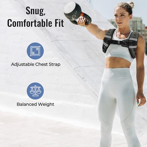 Zeerun Weighted Vest, 6lb/8lb/10lb/12lb/15lb/18lb/20lb/24lb/30lb for Men Women, Reflective Stripe Adjustable Buckle, Comfortable Durable Rucking Vest for Walking Running Strength Training - color: Gray, size: 12 Lb