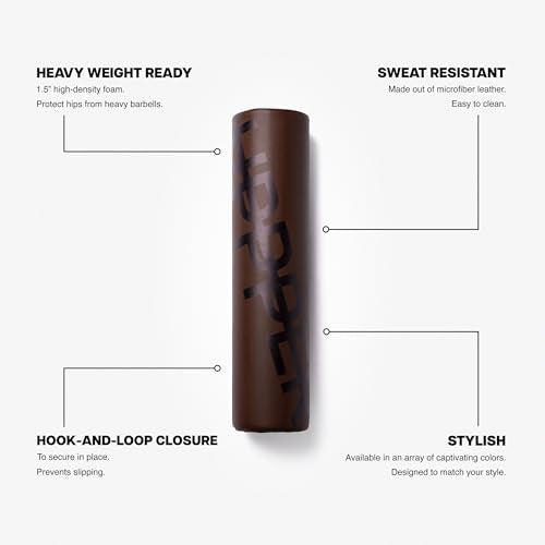 UPPPER Barbell Pad for Hip Thrusts, Glute Bridges, Neck Protection - 1.5” Thick Foam for Comfort and Support, Secure Hook-and-Loop Closure, Premium Materials - Fits Olympic & Standard Bars - color: Umber 2.0