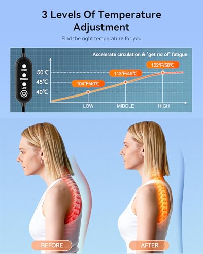 Heated Neck Stretcher Neck and Shoulder Cervical Traction Device Neck Pillow Grey Medium