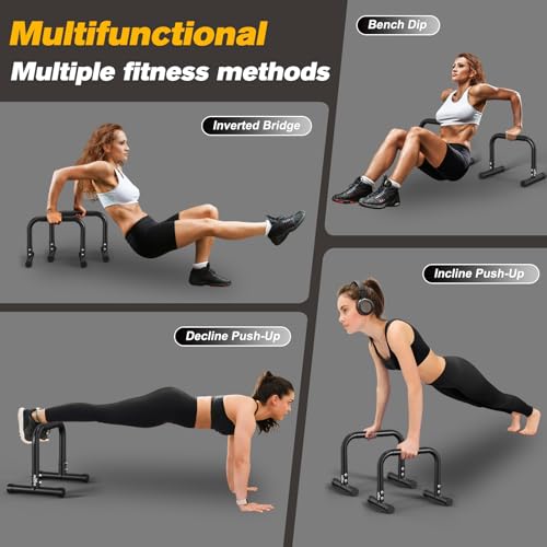 RELIFE Dip Station Functional Heavy Duty Dip Bar Parallette Push Up Stand