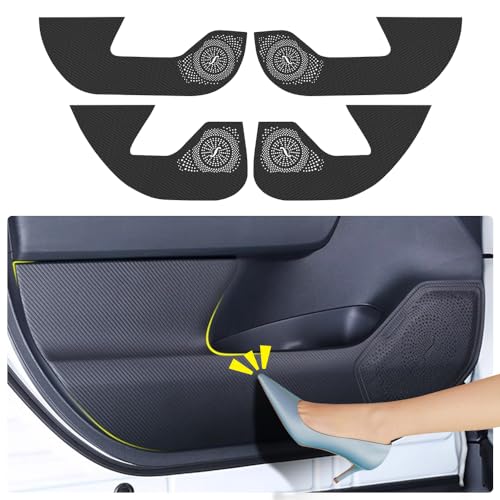 Car Door Anti Kick Pad for Toyota RAV4 2019 2020 2021 2022 2023 2024 2025 Hybrid Prime Accessories Carbon Fiber Style Leather Sticker Door Sill Protector Cover Edge Guard Side Mat Interior Dirty