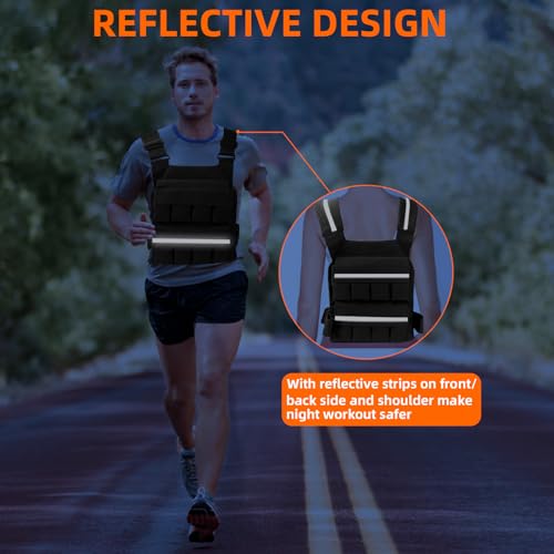 Weighted Vest for Men Women, Adjustable Tactical Weight Vests for Rucking Walking Running Crossfit Strength Training (Without Weight Blocks) - color: Black