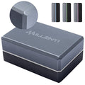 Millenti Gray Black Yoga Block Yoga Brick - Sold as Single EVA Foam Block, Bevelled Edge, Non-Slip, Latex-Free Block with a Workout Chart 9x6x4” - color: Gray