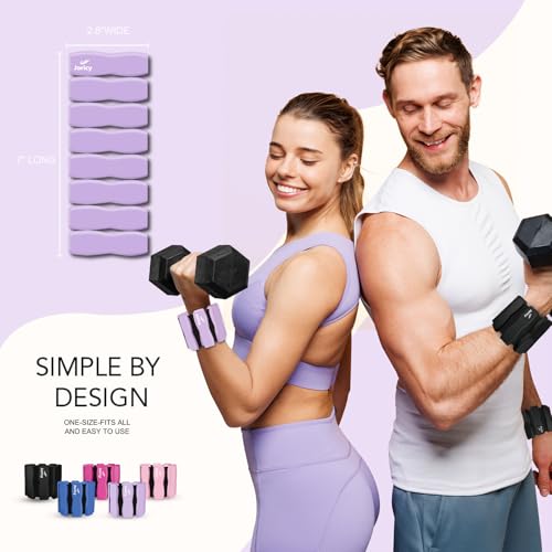 Ankle Wrist Weights for Women Men A Pair of 2lbs/3lbs/4lbs | Adjustable Arm & Leg Weights, Silicone Weighted Bracelet for Pilates Yoga Water Pool Walking Home Fitness Strength Training - color: Purple, size: 3lbs Pair (1.5lb each weight)