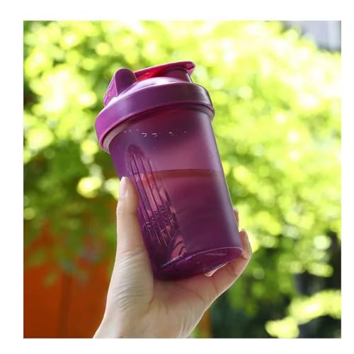CHNLML Protein Shaker Bottle 400ML/16Oz w. Shaker Ball for Protein Shake, Shaker Bottle with Mixing Ball, Leak-Proof, BPA-Free, for Gym, Workout, Juice Mixer (Purple/Purple, 16Oz-400ML-1Bottle) - color: Purple/Purple, size: 16 Ounces