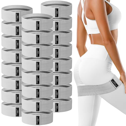 24 Pcs Fabric Resistance Bands for Working Out Strength Exercise Bands for Women Men Resistance Loop for Legs and Butt, Yoga, Pilates, Rehab, Fitness and Home - color: Gray, style: Medium Resistance