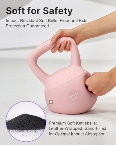 YOTTOY Soft Kettlebell,Kettlebell Anti-Slip Grip Weight for Home Workouts, Kettlebells Set Strength and Safety Guaranteed - color: Pink, size: 6.0 Pounds