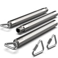 Heavy Duty Steel Resistance Band Bar for Exercise, Adjustable 27-39 Inches | Portable 3-section design, ball-bearing swivel ends, tangle-free movement, fits loop, tube and pull-up resistance bands