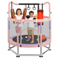 Full Wrap-Around Double Ring Legs 440lbsToddler Trampoline with Net,Trampoline for Kids - color: Pink, size: 60''