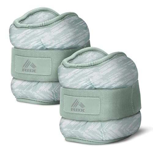 RBX Wrist & Ankle Weights Set, Adjustable Comfort Fit for Training & Toning - color: Green, size: 4lb (2lb Each)