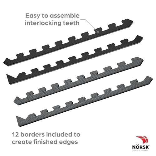 Norsk Dual-Sided Reversible 1/2" Foam Exercise Mats for Home Gym - Interlocking EVA Foam Tiles - color: Gray/Black, size: 48 Tiles - 192 Sq. Ft.