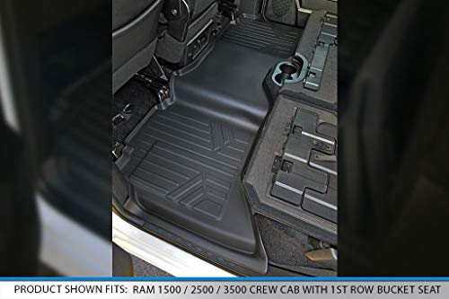 SMARTLINER Floor Mats 2 Row Liner Set for 2009-2011 Dodge Ram 1500 - color: Dodge Ram 1500 2009 - 2011