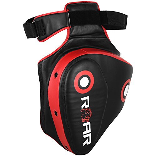 ROAR-INT MMA Thigh Pad Kickboxing Muay Thai Pads Boxing Leg Guard MMA, Punching, Taekwondo, Martial Arts Training Kick Leg Protector Guard - color: Red-Black, size: Right-Leg