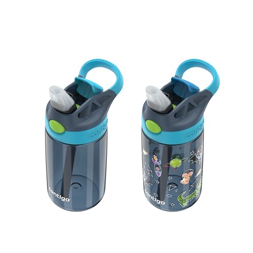 Contigo Aubrey Kids Water Bottle - color: Blueberry/Blue Raspberry & Blueberry/Nightfall, size: 14 oz (Pack of 1)