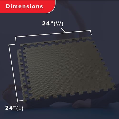 We Sell Mats 1/2 Inch Thickness Multipurpose EVA Foam Floor Tiles, Interlocking Floor Mat for Indoor Gym and Home Use, 24 in x 24 in, Black, 100 Square Feet (25 Tiles) - color: Black, style: 100 Square Feet (25 Tiles)