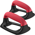 Kipika Push Up Bars, Pushup Stands With Thickened Soft Plastic Handle, Stable and Non-Slip Base, Pushup Handles Perfect for Floor Strength Training - color: C: Black & Red