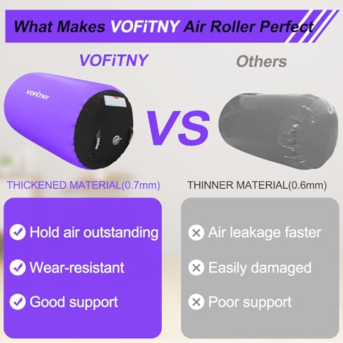 VOFiTNY Gymnastics Tumbling Equipment Air Barrel Inflatable Octagon Tumbler Roller Back-bend Trainer Cheerleading Without Pump - color: Black/Purple No Pump, size: 3.3'L x 2'D