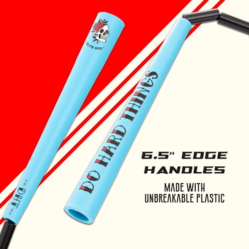 Elite Jumps Edge Beaded Adjustable Jump Rope, Do Hard Things | Tangle-free 1-inch shatterproof beads. Long edge handles. Adjustable for all ages. - color: Silver & Black