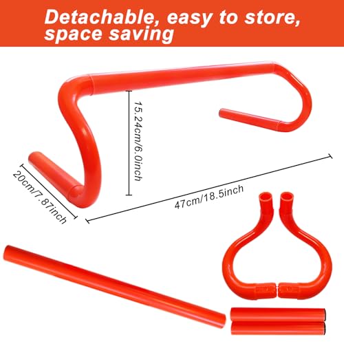 YEXEXINM Professional Agility Ladder Speed Training Equipment Set-20ft Agility Ladder,12 Soccer Cones, 4 Agility Hurdles, Running Parachute, Suitable for Soccer Football Basketball Training - color: red