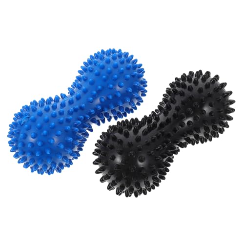 VILLCASE Peanut Rehabilitation Massager Hedgehog Massage Balls for Soles 2-Pack Foot Massage Balls Spiky Acupressure Roller for Feet Legs Shoulders Yoga Travel