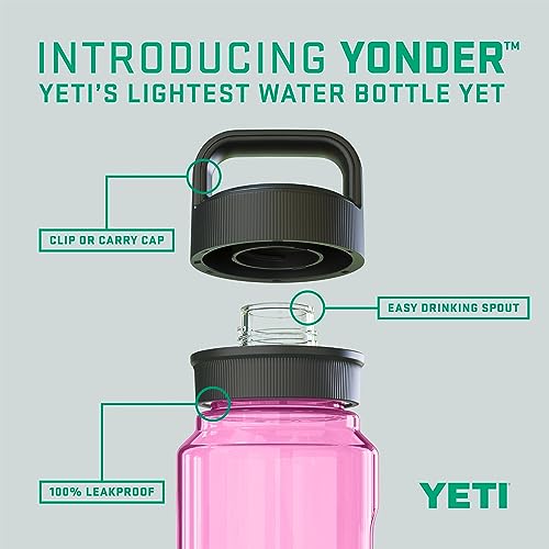 YETI Yonder Water Bottle with Yonder Chug Cap, Lightweight, Leakproof and BPA-Free - color: Power Pink, style: 25oz