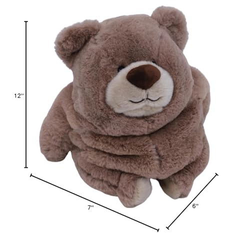 Rock Climbing Chalk Bag – Cute Plush Chalk Bag for Bouldering, Gym, Indoor & Outdoor Climbing – Drawstring Closure, Adjustable Waist Belt – Fun Character Design for Climbers - color: Dumb Bear
