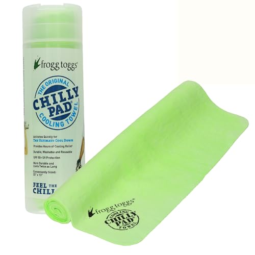 FROGG TOGGS Chilly Pad, Instant Cooling Towel, Long Lasting, Reusable, Sports and Outdoors Neck Towel 33x13 - color: Hivis Lime Green