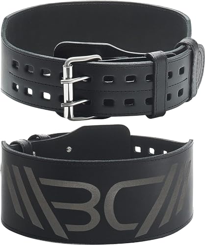 WARM BODY COLD MIND Leather Weight Lifting Belt 4" Adjustable Belt with Buckle for Workout, Squats, Gym, Powerlifting, Olympic Weightlifting, Strength Training. Waist/Back Support - size: XX-Large