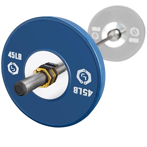 Lock-Jaw Flex Barbell Collars Olympic Barbell Clamps w/Magnet 2 Pcs – Heavy Duty Bar Clamps for 2” & 50mm Olympic Bars – Secure Weight Bar Clamps for Strength Training & Home Gym Accessories - color: Gold